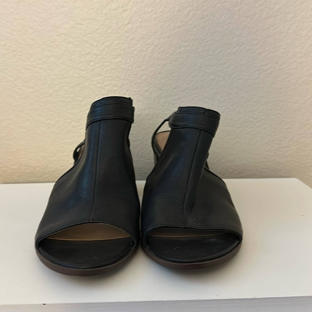 Franco Sarto Strappy block heeled sandal.